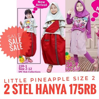 DISKON Baju  Muslim Anak  Perempuan  Little  Pineapple LOL 