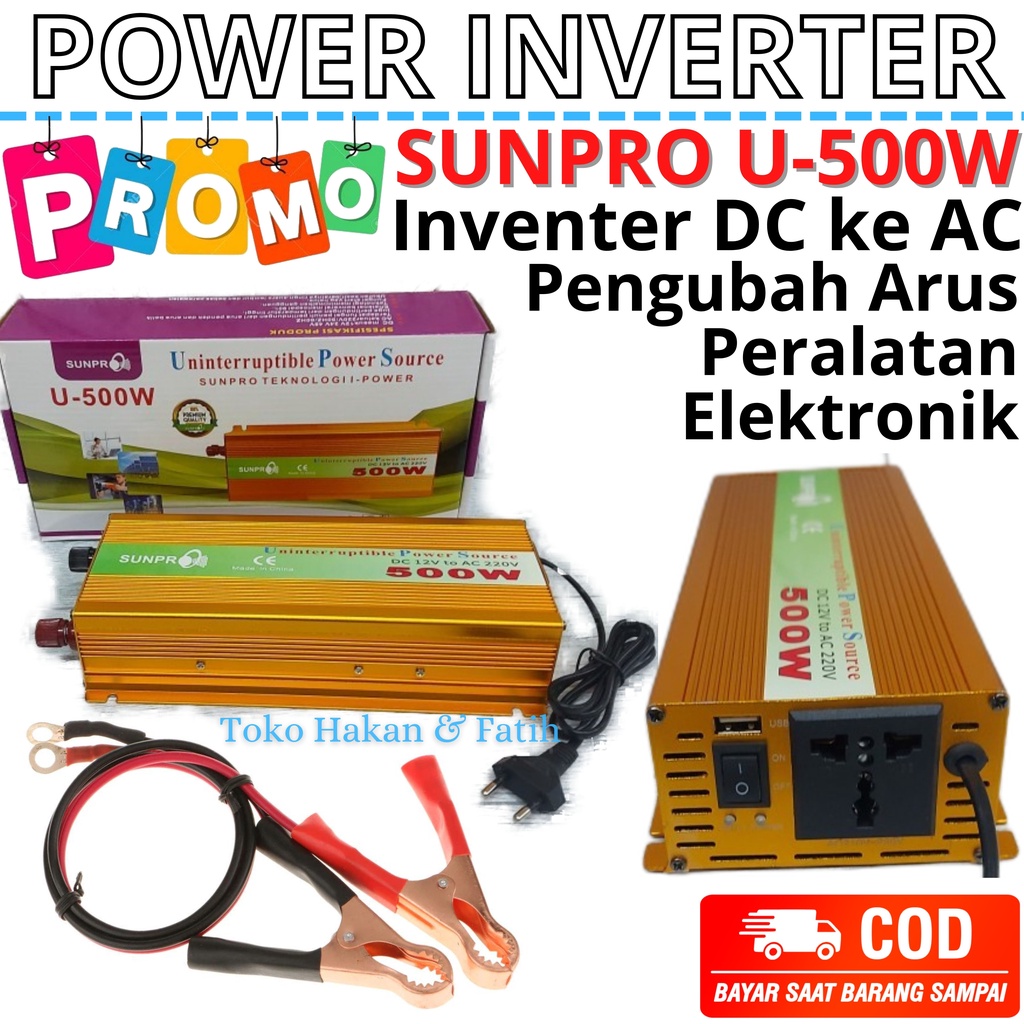 Power Inverter 500 watt Sunpro U-500 / Power Sunpro Inventer DC To AC 500 Watt - Power Inverter Sunp