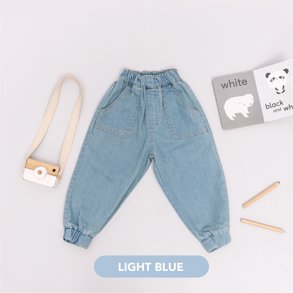 Mooi Celana Jeans Anak Kids Denim Jogger Pants-LIGHT BLUE