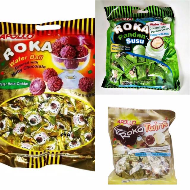 

Apollo roka chocolate pandan twins isi 50 pcs