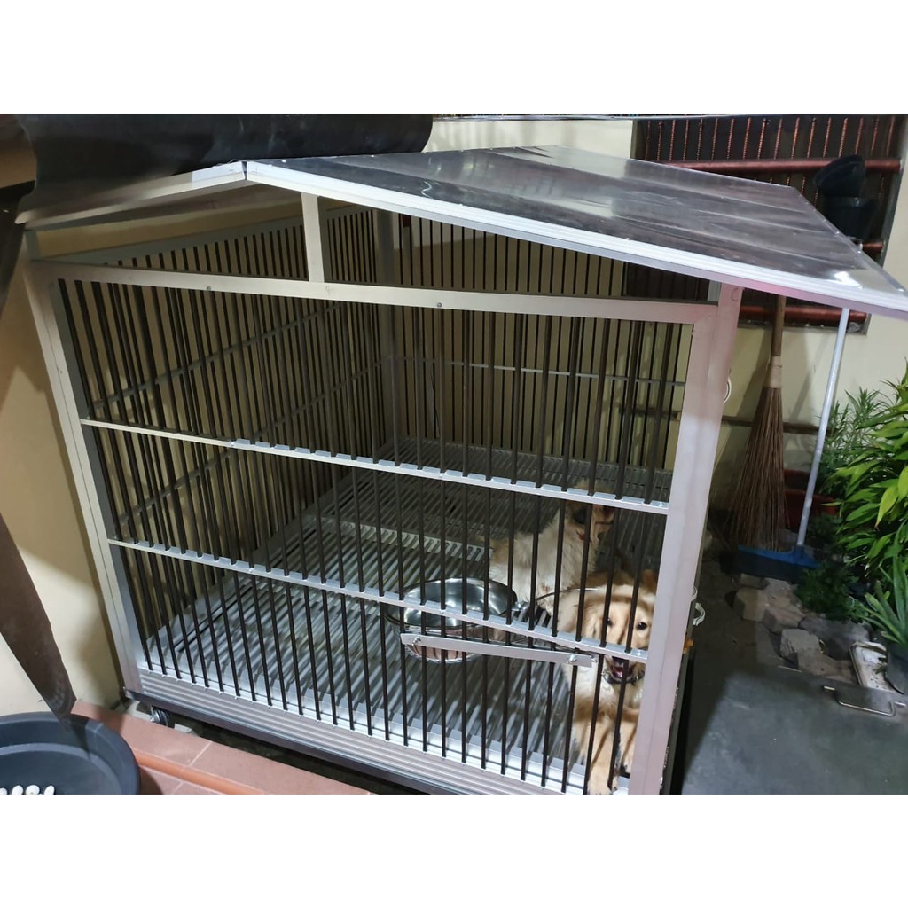 Kandang alumunium pakai atap ukuran 150x120x100 pakai atap 