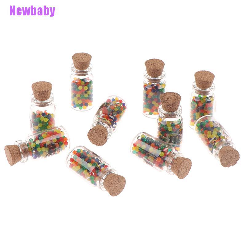 (Newbaby) 10pcs / Set Mainan Miniatur Toples Kaca Bahan Resin Skala 1: 12 Untuk Aksesoris Rumah Boneka