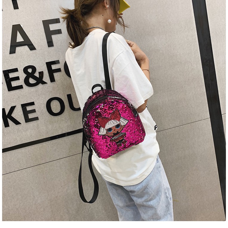 CYS Tas Ransel LOL Glitter Sequin Backpack Ransel Tas Ransel Anak T159