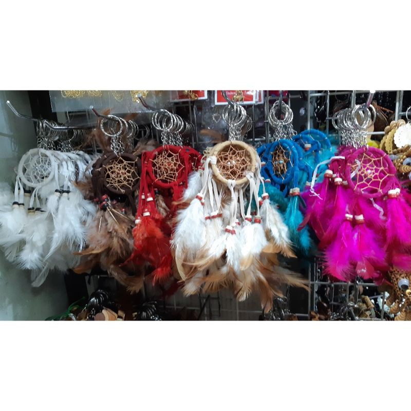 Gantungan Kunci Dream Catcher Bulu Per Lusin Grosir