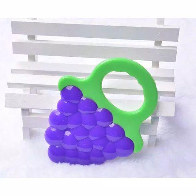 ❤TOKO1234❤ Baby Fruit Teether Gigitan Bayi Bentuk Buah Bahan Silikon/ Mainan Bayi Bentuk Buah.-C.) BlueBerry