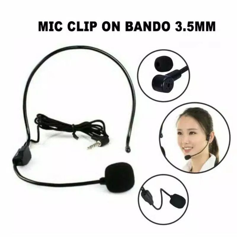 CLIP ON BANDO MIC MICROPONE KABEL HEADSET MICROPONE JACK 3.5MM