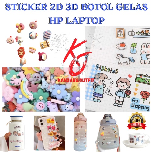 Sticker Botol Motivasi Viral Tiktok 3D 2D Sticker Aesthetic Hp Laptop Terbaru Termurah Lucu