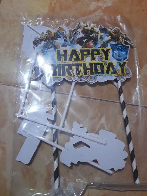 Transformer Bumblebee Topper Cake Birthday / Hiasan Kue Ulang Tahun