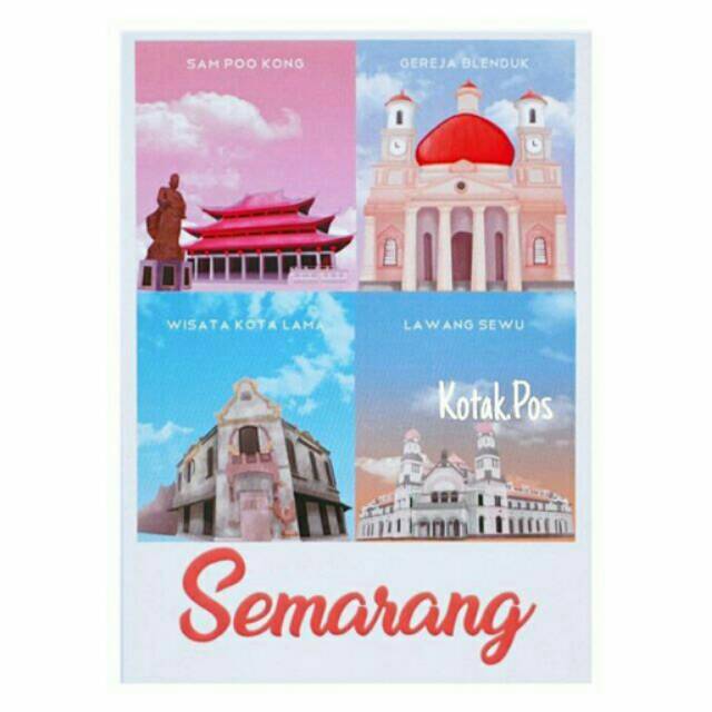

SEMARANG CITY VIEW SERIES KOTA INDONESIA ILUSTRASI KARTU POS POSTCARD POSTCROSSING SURAT WISATA UNIK