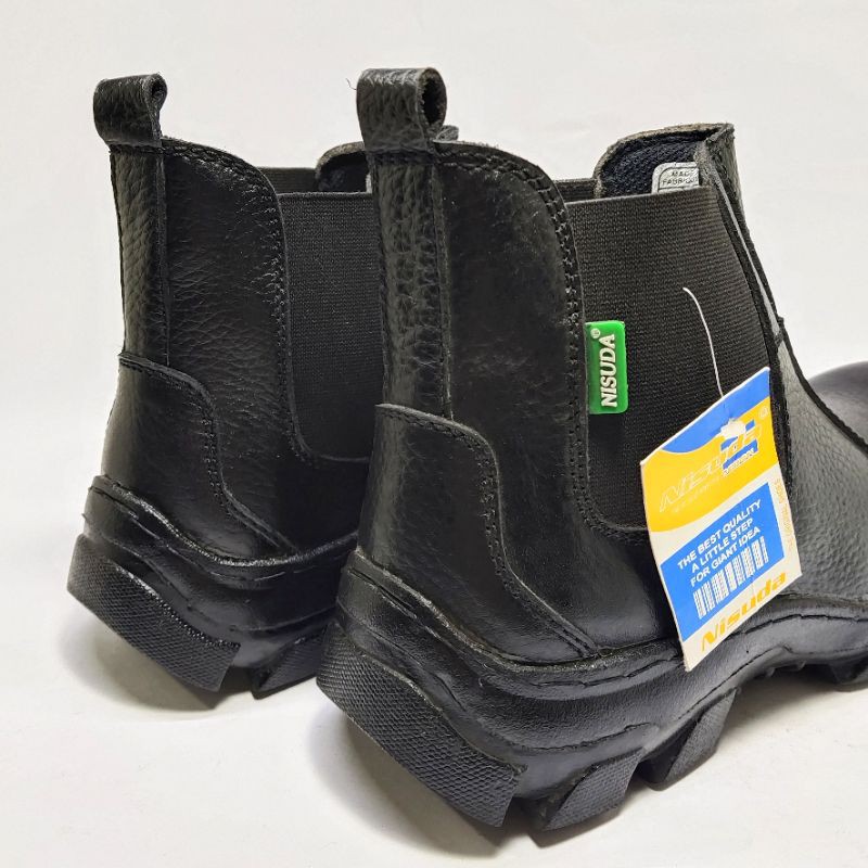 Sepatu boots pria safety sepatu kulit asli ung besi baja sefty sepatu proyek