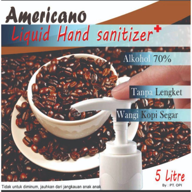 hand sanitizer cair 5 liter antiseptik aroma kopi izin kemekes