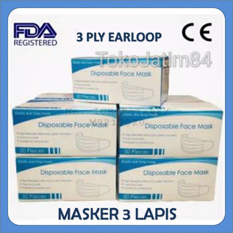 1 box Masker 3 PLY Ear Loop 3 Lapisan Medical Earloop Face Mask Disposable Ecer Per Pcs 1Pcs masker3ply masker3plyearloop masker3plymurah masker3plyheadloop masker3plytieon masker3plyaceh masker3plyanakimport masker3plyasli masker3plyanakdenpasar