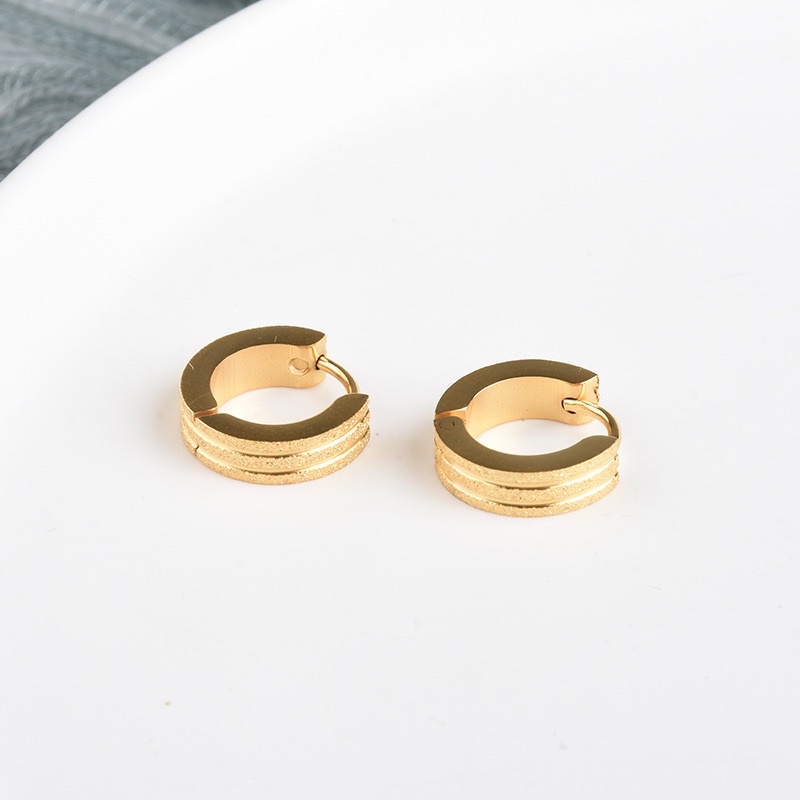 Anting hoop pasir titanium anti karat