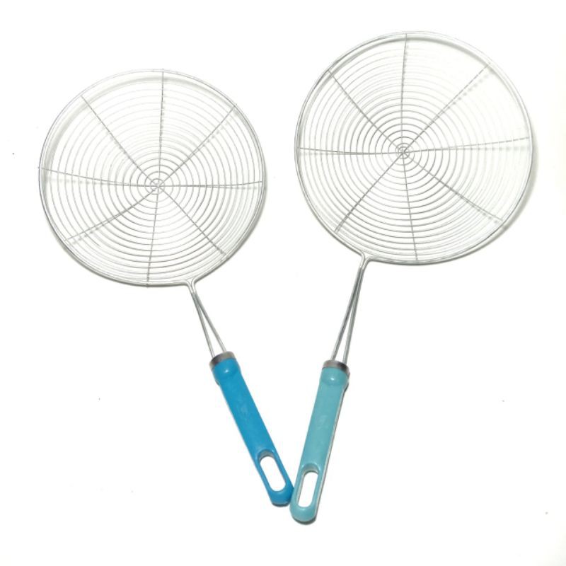 20 cm Serok saringan Minyak Goreng Parabola Polkadot Stainless