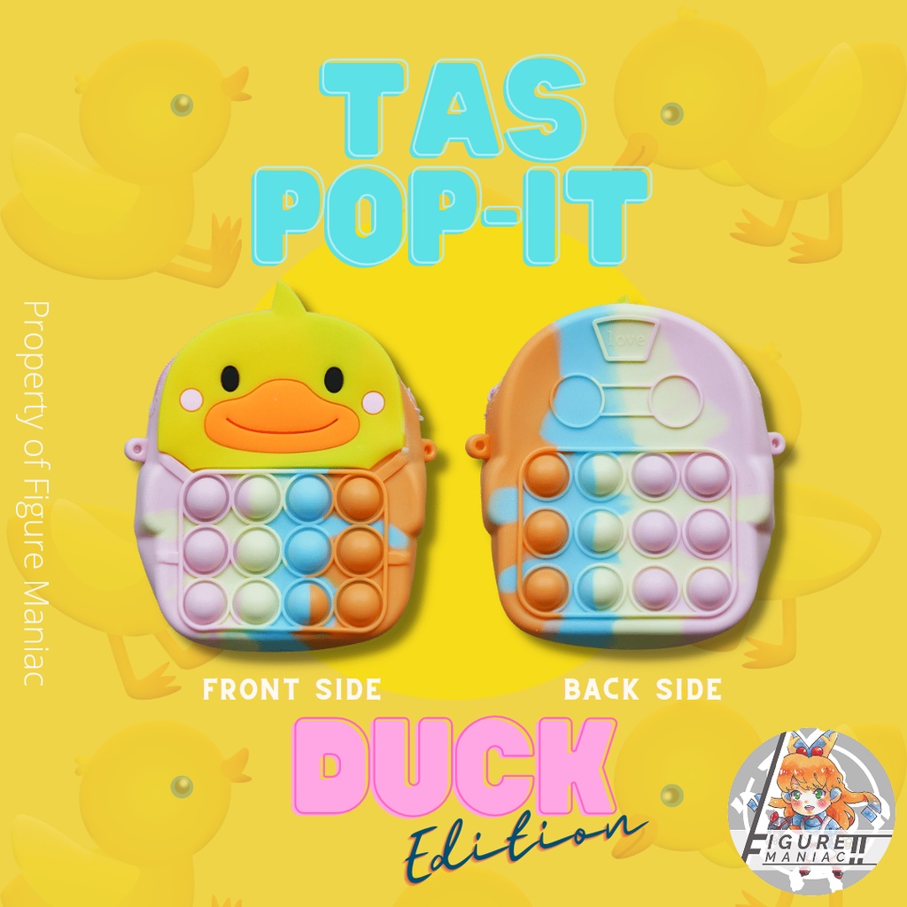 Figure Maniac - Tas Pop It Mini Sling Bag Edition Premium Import Size 13 cm Free Tali Selempang Tas Anak Murah Tas Handphone Tas Mainan