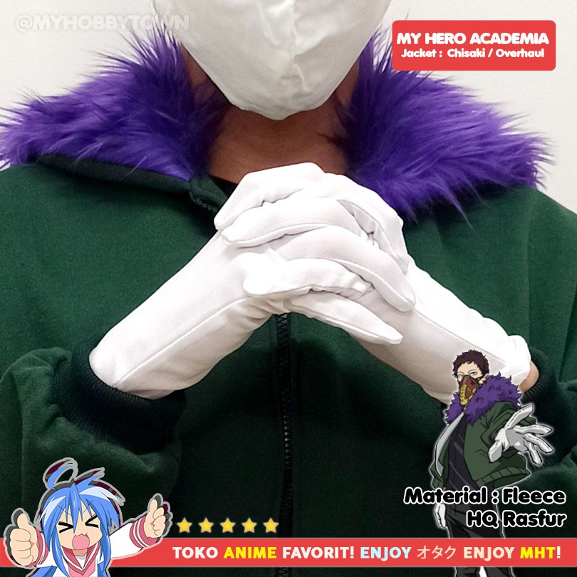 Jaket Anime Boku no Hero Academia - Kai Chisaki Overhaul + GLOVE - Jacket Bulu HQ - myhobbytown