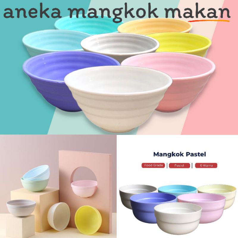 MANGKOK PESTA - PARTY BOWL SOUVENIR MACARON PASTEL COLORFUL - MANGKUK MIE