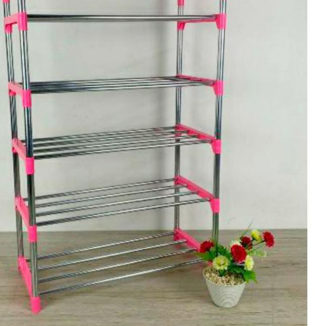 ✦ KUKE Rak Sepatu Besi 5 Susun / Rak Sepatu Serbaguna / Rak Sepatu Stainless / Rak Sepatu 5 Layer ○