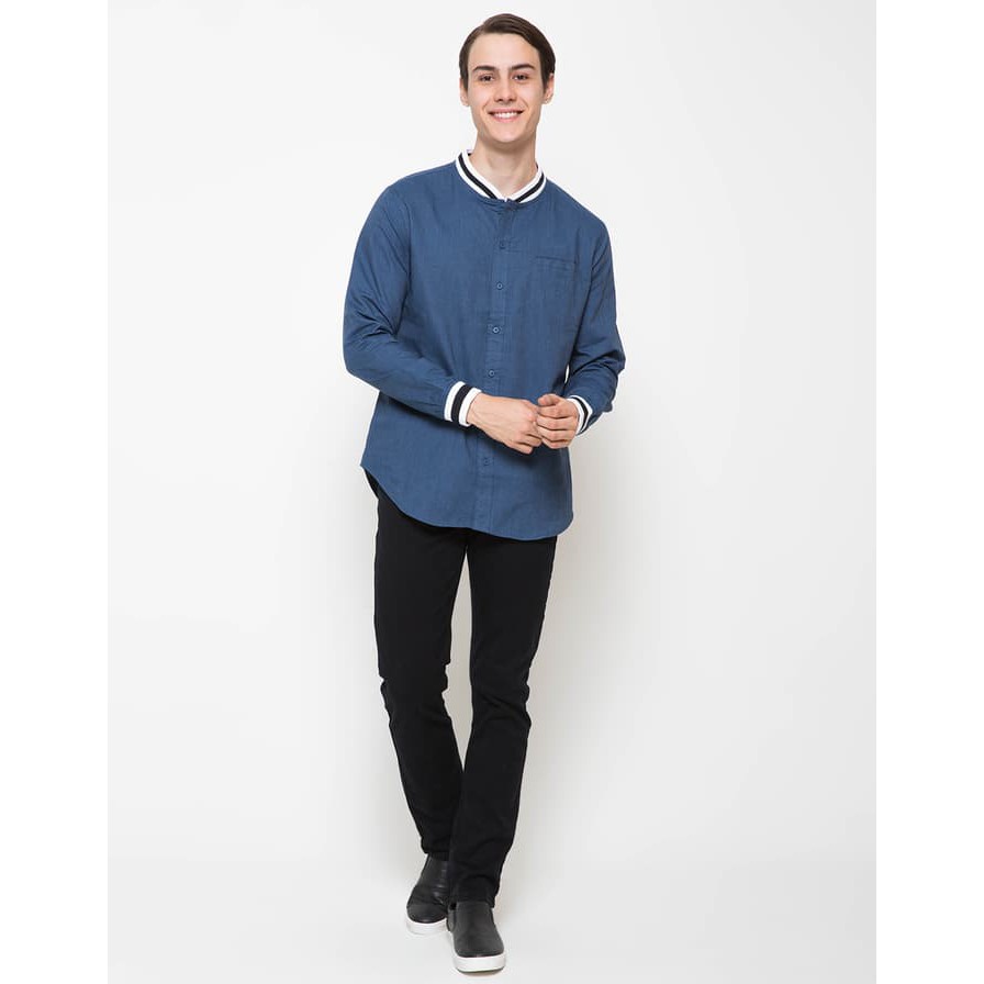 NEW JN WALRUS ORIGINAL - KEMEJA LENGAN PANJANG BRANDED NAVY