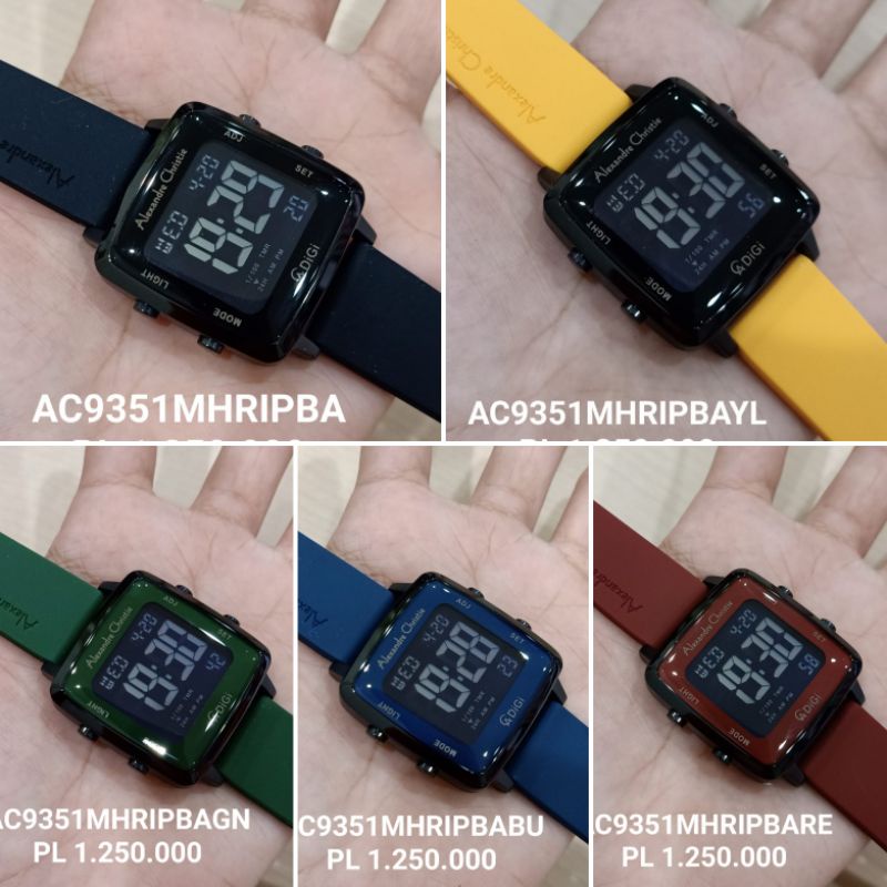 Jam wanita Digital Ac9351 Rubber original || Ac 9351 mh