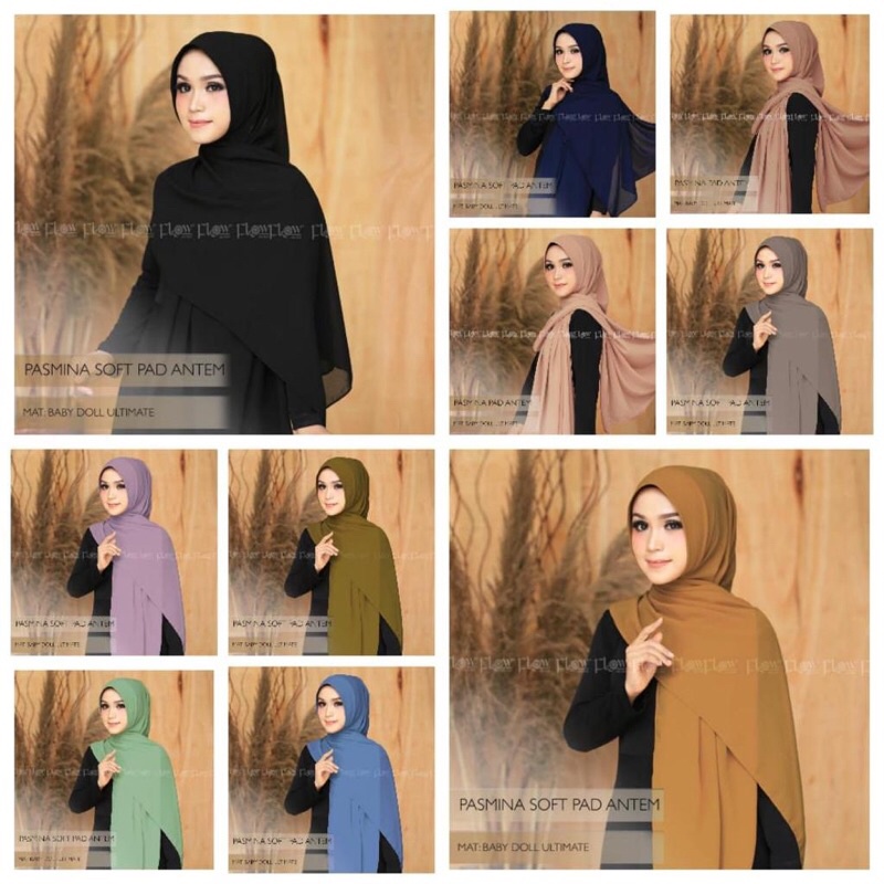 Pasmina Instan Soft Pad | Pasmina Instan | Pasmina Ceruty Baby Doll | Pashmina Flow | Flow Hijab