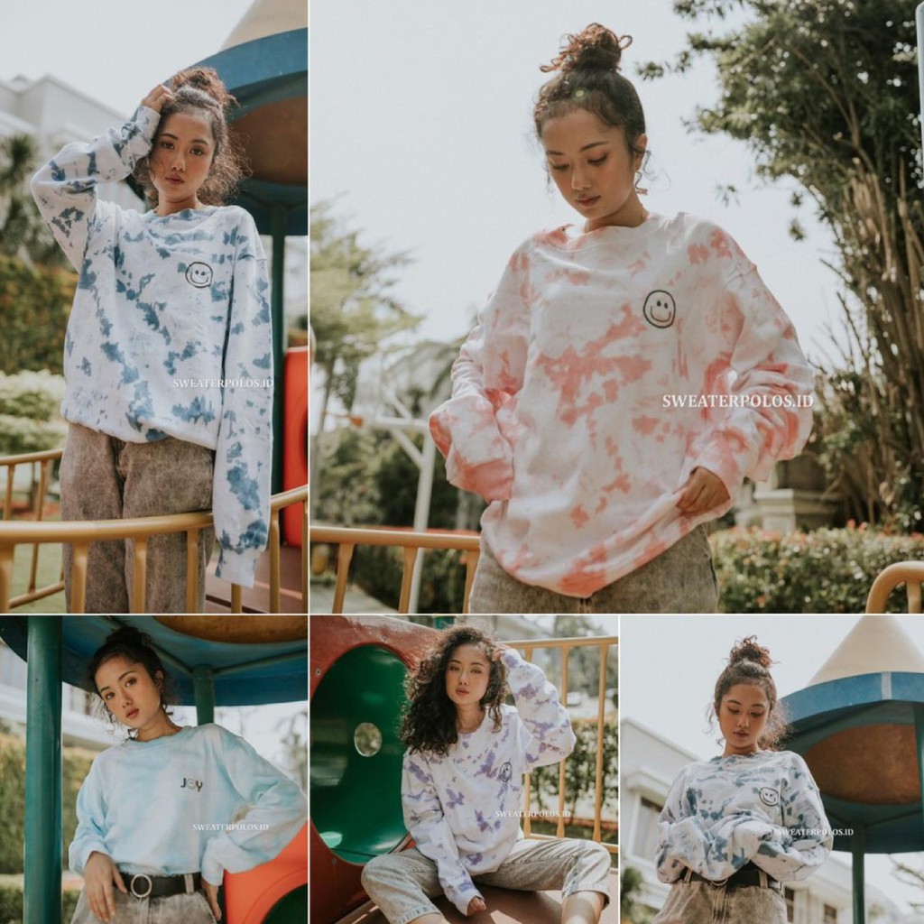 BASIC SWEATER TIE DYE  (CREWNECK) 100% COTTON FLEECE  PRIA & WANITA