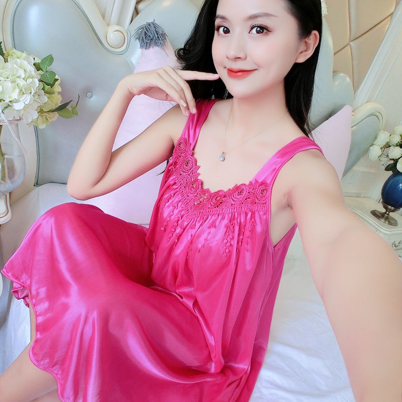 ❤ MIMI ❤ Baju Tidur Wanita Pakaian Sexy Satin Renda Rumbai Lingerie Import Terlaris-Hotpink