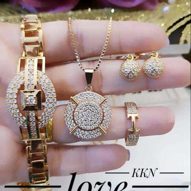 Xuping set perhiasan lapis emas 24k 1836k