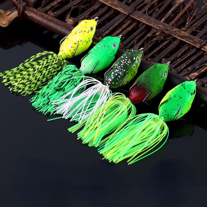 5.5cm 12g Umpan Katak Umpan Pancing Soft Frog Dengan Kait Ganda Lure Umpan Palsu Soft Bait Color Tail Frog