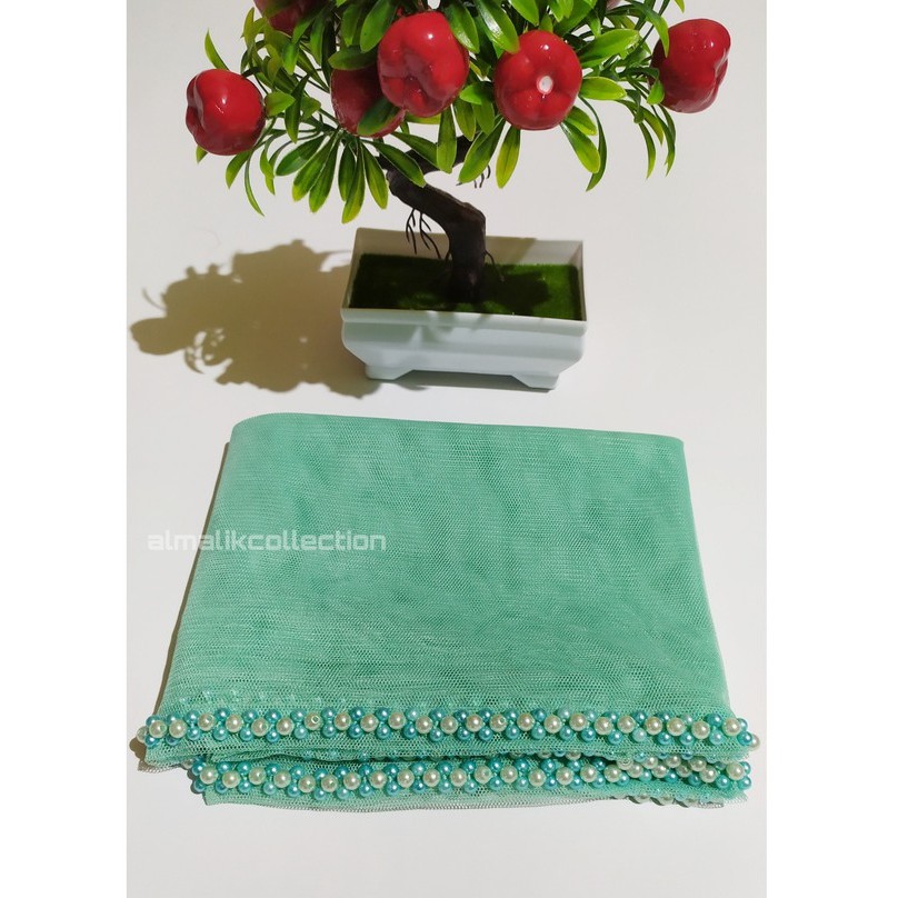 slayer pengantin / hijab pengantin / veil pengantin / selendang pengantin-mint