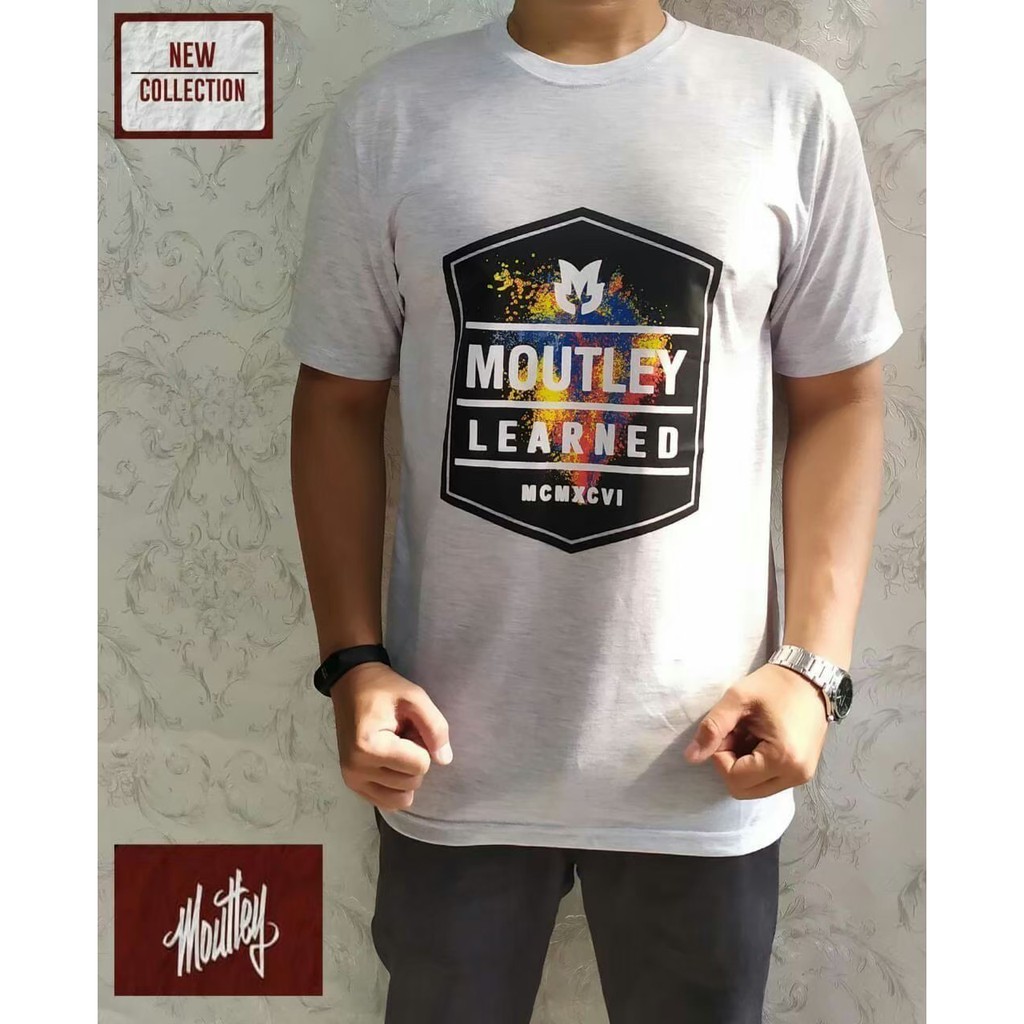 Kaos Moutley premium gaul kekinian T-shirt pria fashion baju murah distro bandung