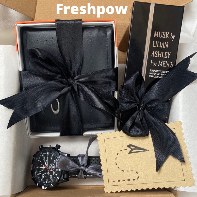 Hampers Cowok | Gift Box | Dompet Jam Tangan Parfum | Hampers Ultah