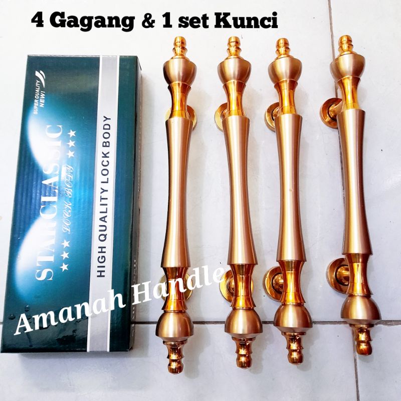 [Kuningan] Fullset Handle Tarikan Pintu Rumah KUNINGAN Dahlia 33cm