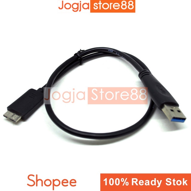 Kabel HDD USB 3.0 to Micro B | Bahan Kabel Menggunakan Braided Cable 100% Gold Plated Panjang +-56cm - Black