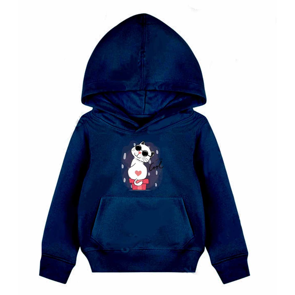 Hoodie Anak Cat Cool Sweater Pakaian Fleece M - XL