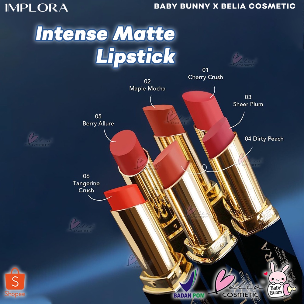 ❤ BELIA ❤ Implora (✔️BPOM) Intense Matte Lipstick Long Lasting Finish | lipstik mate implora