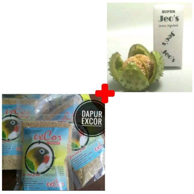 Paket Hemat Pakan Lovebird Ngekek Gacor Excor Target & Super Jeos Ekstrak Kecubung Doping Lovebird