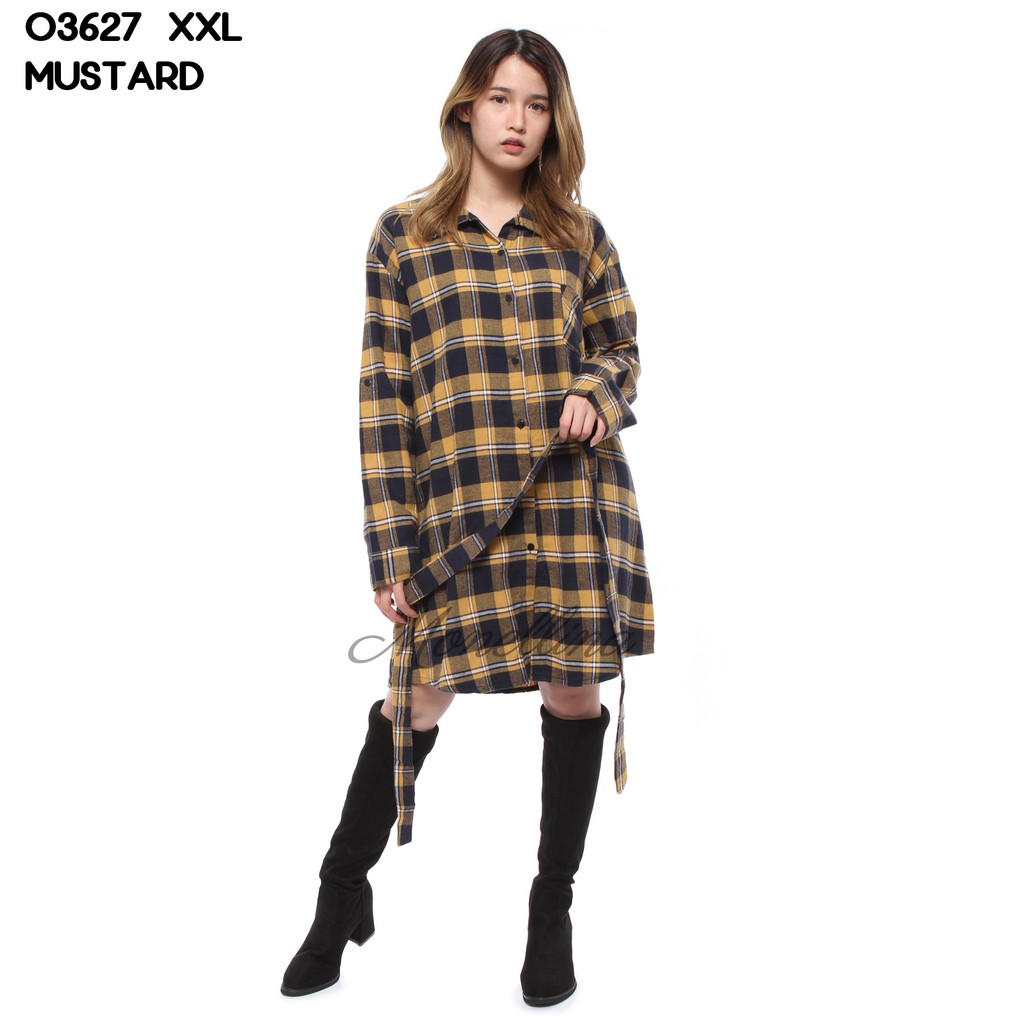 Monellina 03627 Baju  Tunik  Flanel XXL Jumbo  Murah Wanita 