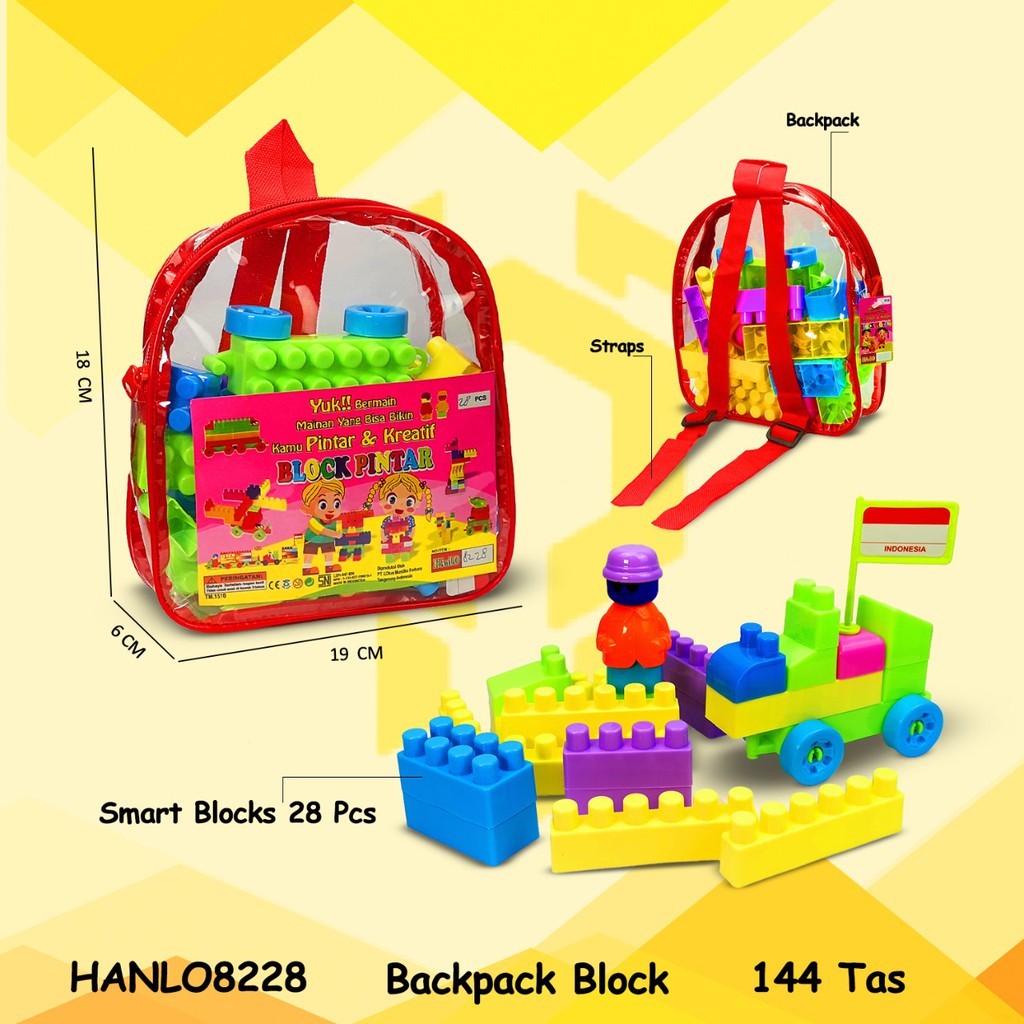 MURAH 337D 8265 / 8228 Backpack Tas Blok BLock Balok Bricks Tumpuk Building Set Mainan Anak COLONY