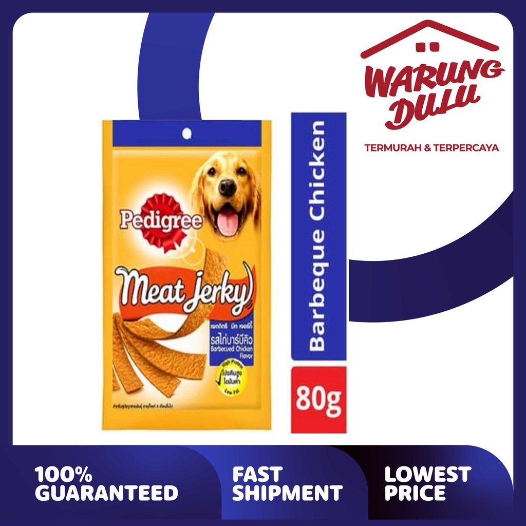 MAKANAN ANJING PEDIGREE MEAT JERKY STRAP BBQ CHICKEN 80GR