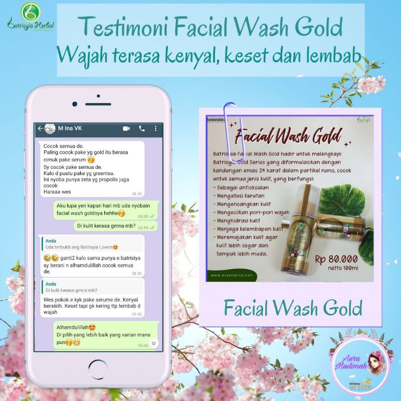 facial wash gold batrisyia herbal