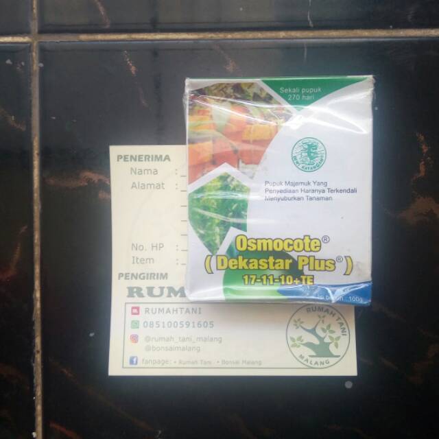 Pupuk Aglaonema dan Bonsai Osmocote Dekastar 17 - 11 - 10