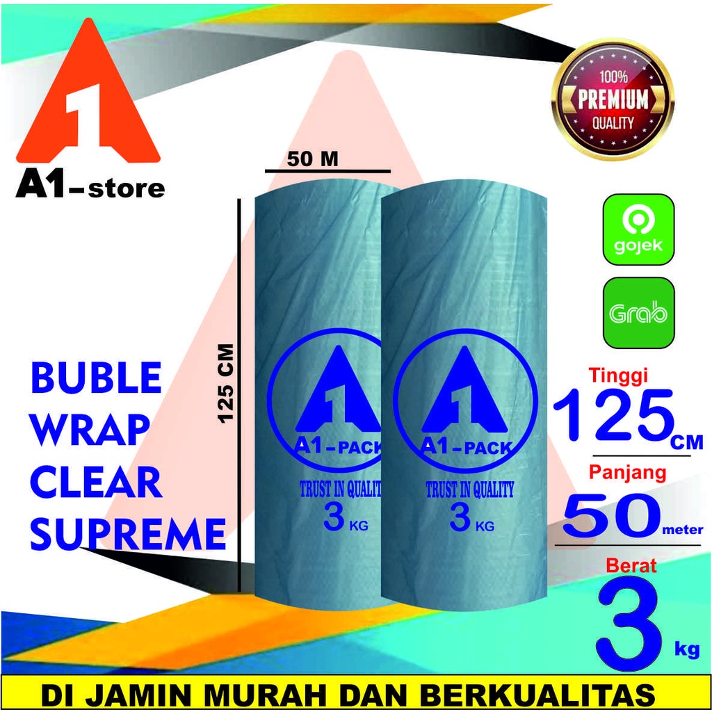

PLASTIK BUBBLE WRAP 125CM X 50M 3 KG A1 PACK BENING SUPREME