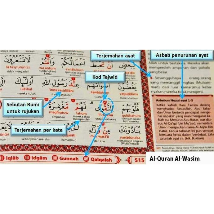 Al Quran Al Wasim, Tajwid Perkata, Ukuran A4 (Besar)