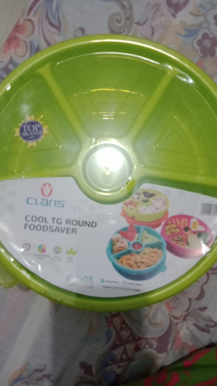 Claris 2701 Tempat Kotak Makan Lunch Box Plastik Bulat Dengan Sekat Round Food Saver
