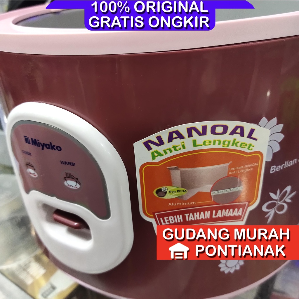 Ricecooker Miyako MCM 18 BH 18bh magicom mejikom anti lengket panci tahan / anti gores berlian hitam