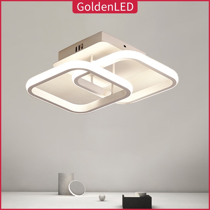 Golden LED Lampu Plafon 3Warna LED Ceiling Light Lampu Hias Rumah Ruang Tamu Kamar Minimalis Tempat Lampu Plafon Ceiling Lamp