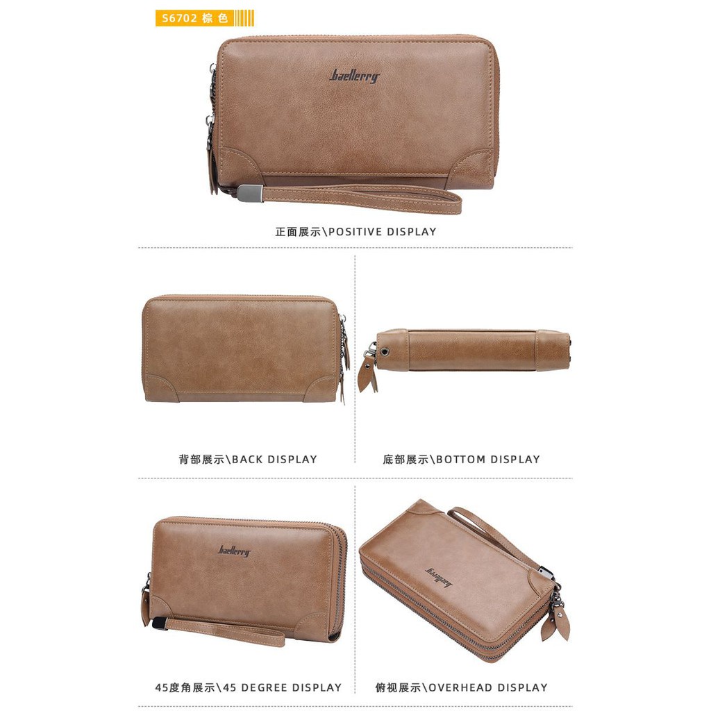 BL /  S6702 Dompet Unisex Panjang Bahan Kulit PU Leather Premium