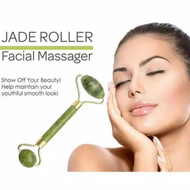 ALAT PIJAT MUKA WAJAH JADE ROLLER MASSAGER FACIAL MASSAGE BATU