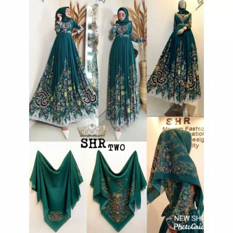 maxi dress shr original ijo botol gc